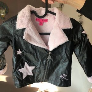 Kids Black and Pink Motto Jacket